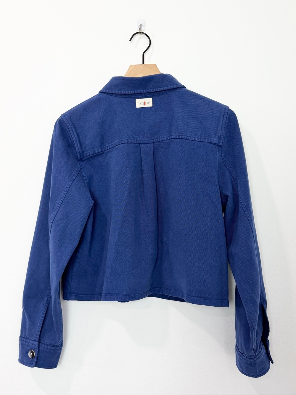 J.Crew Cargo Cropped Shirt Jacket In Chino Heritage Blue Size 6 - Picture 2 of 7
